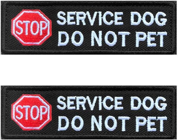 2 Pack Stop Sign Service Dog Do Not Pet Dog Patch