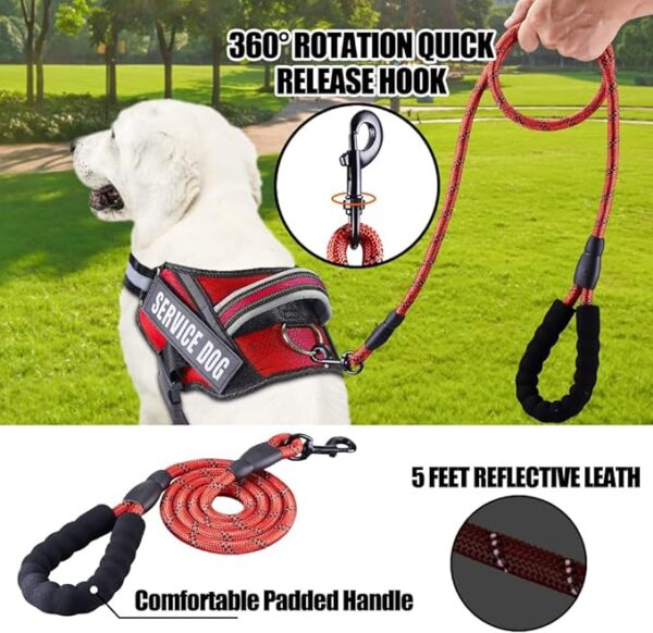 Service Dog Vest Harness and Leash Set, - Image 3