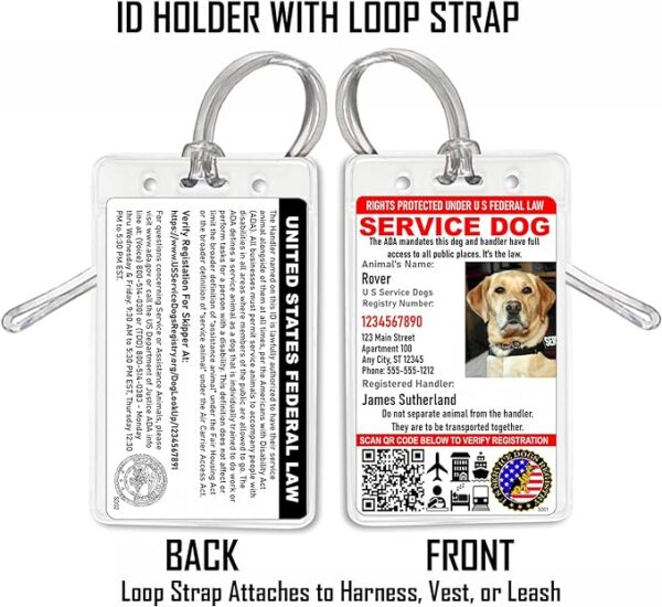 Just 4 Paws Custom Service Dog ID Card with QR Code & Security Seal and Optional Holograph - Image 2