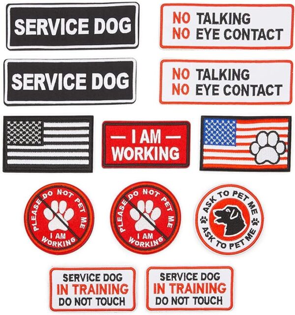 12 Pack Service Dog Patches for Vest