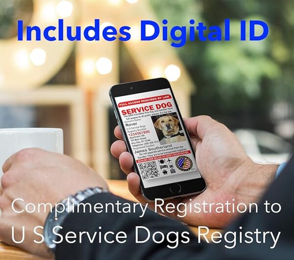 Just 4 Paws Custom Service Dog ID Card with QR Code & Security Seal and Optional Holograph - Image 3