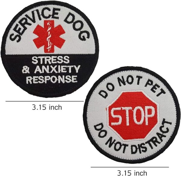 Lightbird 6 PCS Service Dog Embroidered Hook & Loop Morale Patches - Image 2