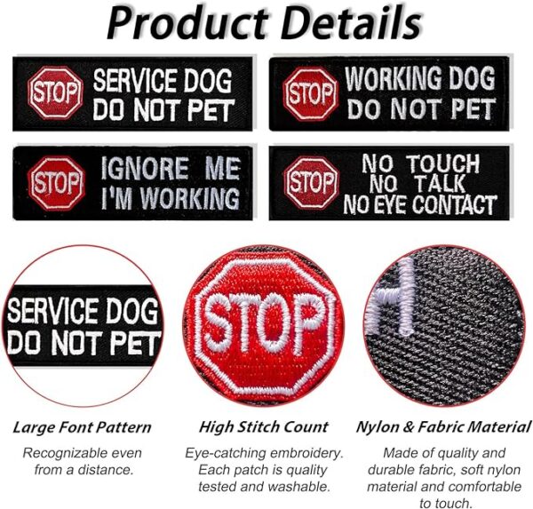 4 Pcs Service Dog Patches for Service Dog Vest - Image 3