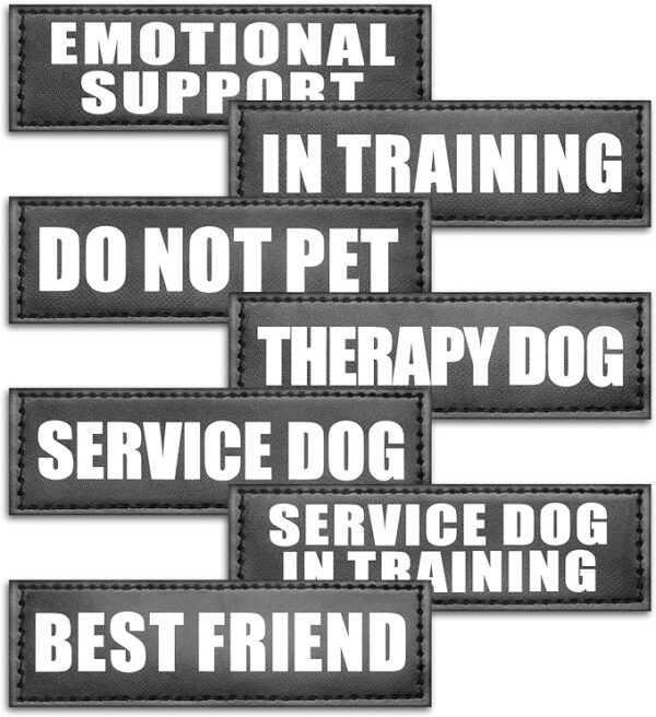 WINSEE Reflective Service Dog Patches Service Dog in Training Patch for Service Vest Dog Harness(7 Pack, S)