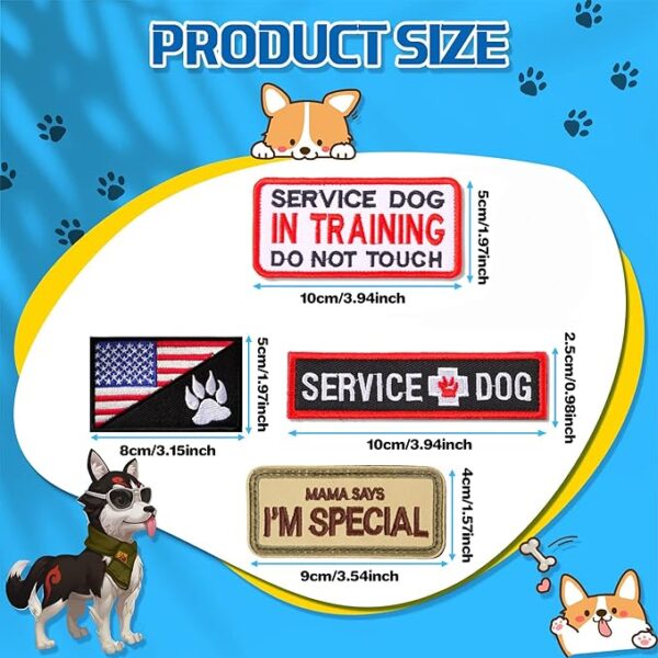 12 PCS Service Dog Patches with Removable Tactical Hook Loop - Image 2