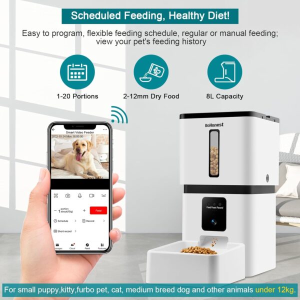 DoHonest Automatic Dog Feeder with Camera - Image 2