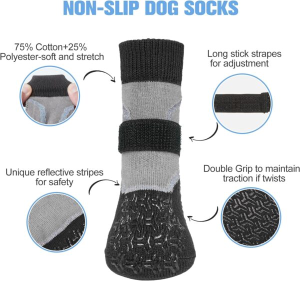 BEAUTYZOO Reflective Anti Slip Dog Socks - Image 3