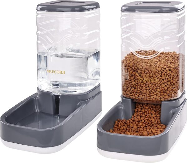 NKECOBJI Automatic Pets Feeder and Water Dispenser Set