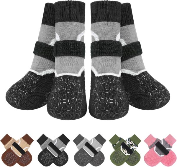 BEAUTYZOO Reflective Anti Slip Dog Socks